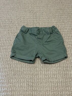 H&M Baby Khaki Green Shorts with Adjustable Elastic Waist Size 12 Months
